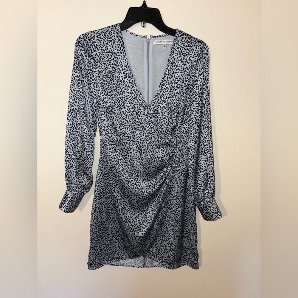 Cupcakes And Cashmere Leopard Print Satin Dress Size 0